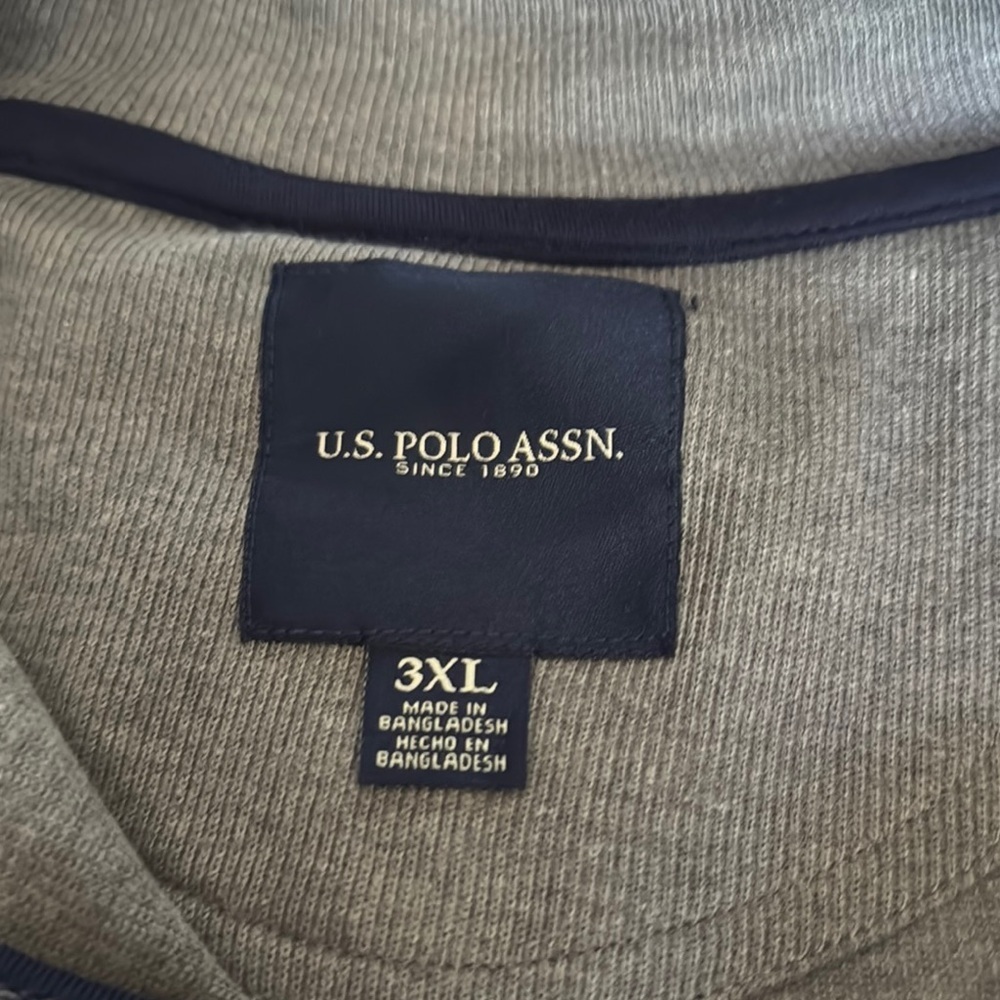 US Polo Assn. Men's Gray Quarter-Zip Sweater - Picture 2 of 4